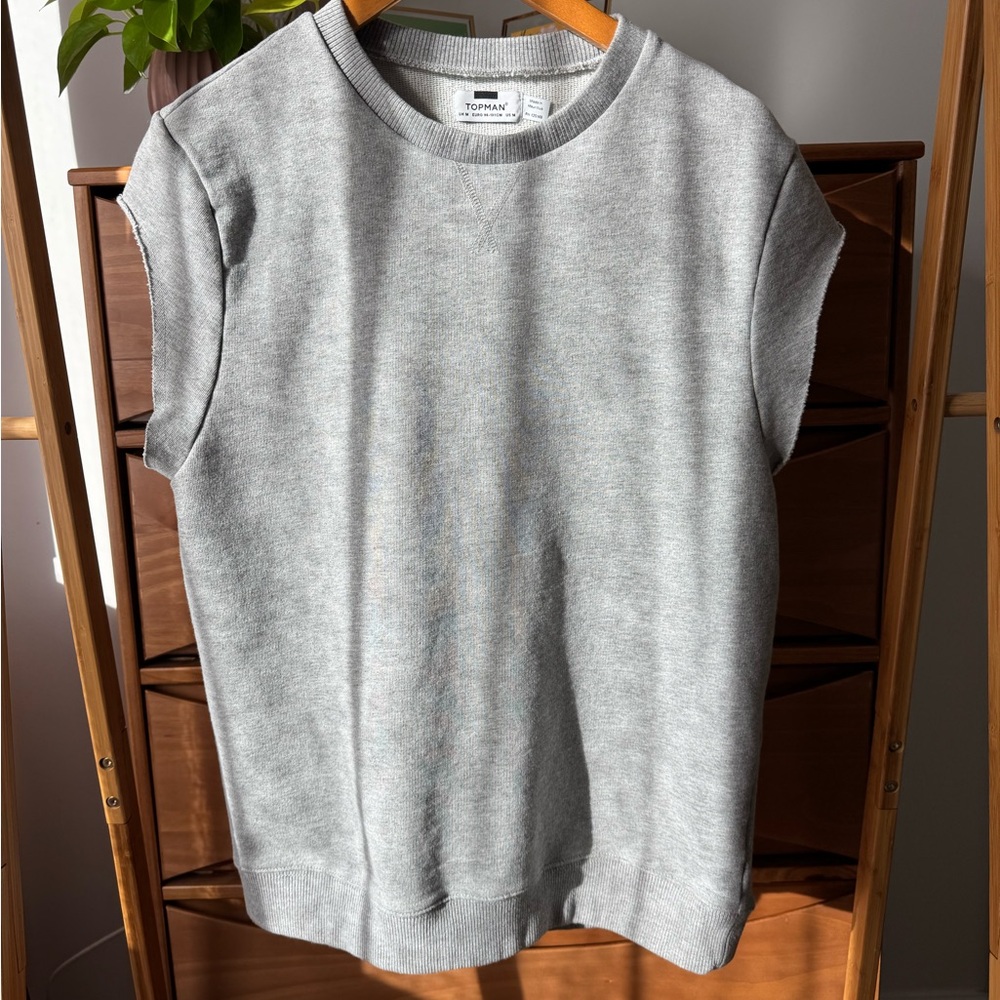 Topman Cutoff Sleeve Sweatshirt